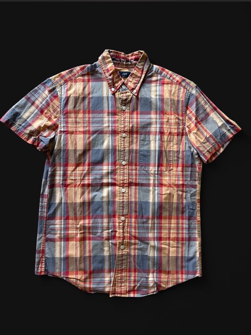 J. Crew multicolored plaid slim fit button-up shirt